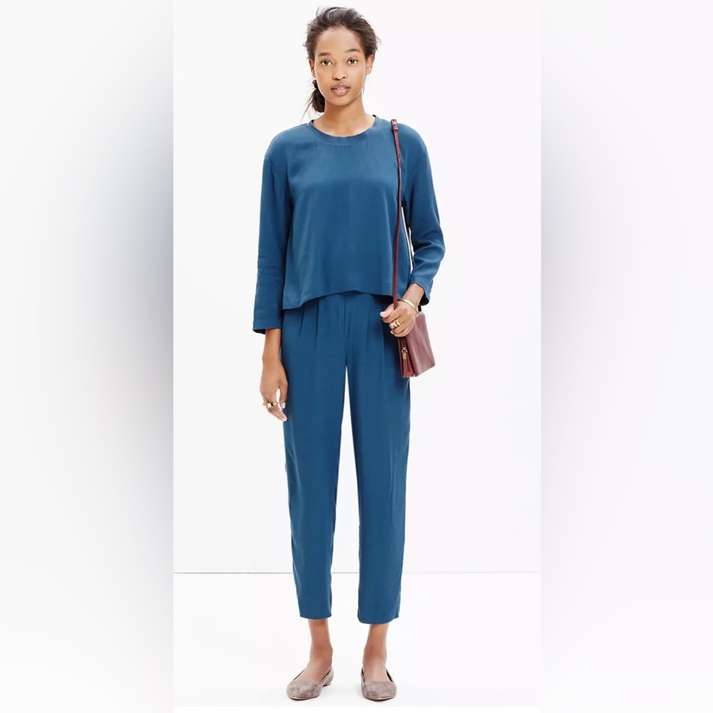 Madewell Clermont Overlay Jumpsuit. Deep Blue. Sz. M